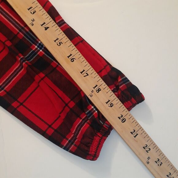 Absolutely Famous Top Women 2X Red Black Buffalo Plaid Front Knot Tie Button Up - Picture 10 of 13